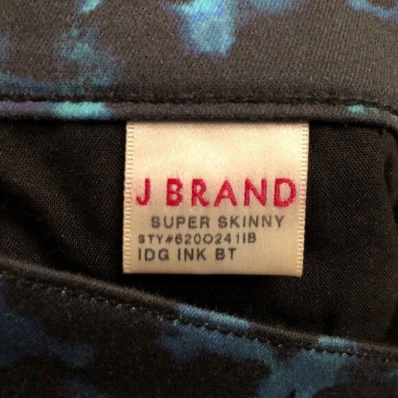 J Brand Super Skinny Indigo Ink Black Blue Jeans 620O241IB 25 x 29 - Picture 3 of 6